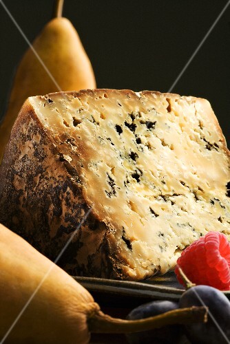 Organic Raw Milk Cabrales Blue Cheese; Organic Fruit