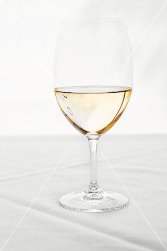 Glass of White Wine on White