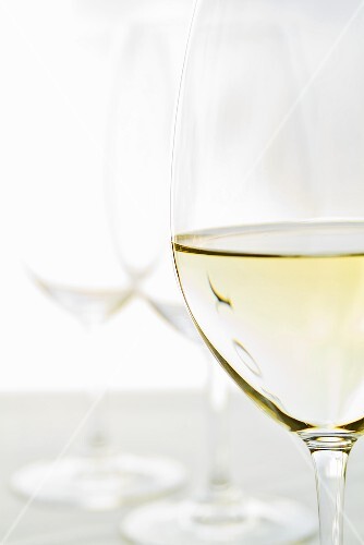 Glass of White Wine; Close UP