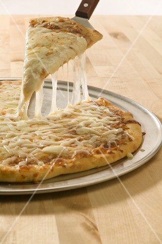 Removing Slice of Cheese Pizza with Spatula