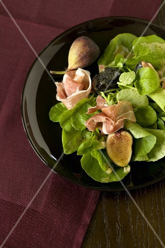 Salad with Prosciutto and Fig; From Above