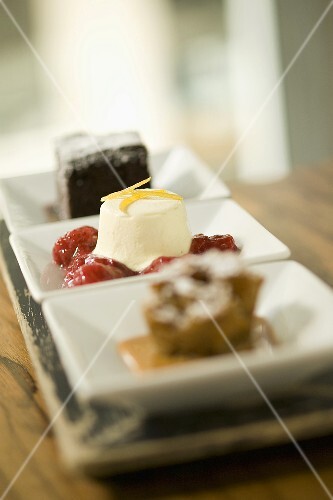 Panna Cotta with Strawberries with Two Other Desserts