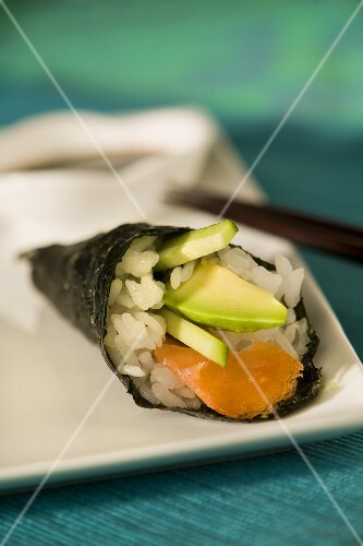 Avocado and Rice Sushi Roll