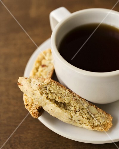 Cup of Coffee with Cornmeal Almond Biscotti