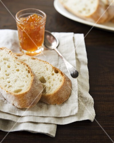 Baguette Slices with Orange Marmalade