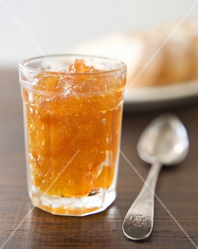 Orange marmalade in a jar