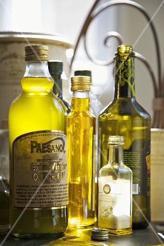 Assorted Bottles of Olive Oil