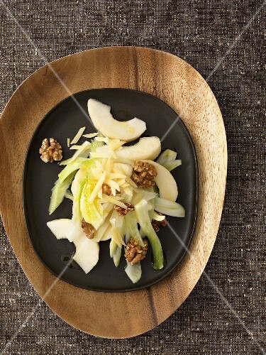 Pear Salad with Walnuts; From Above