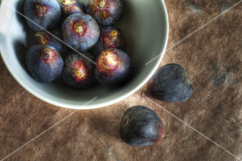 Bowl of Black Mission Figs; From Above