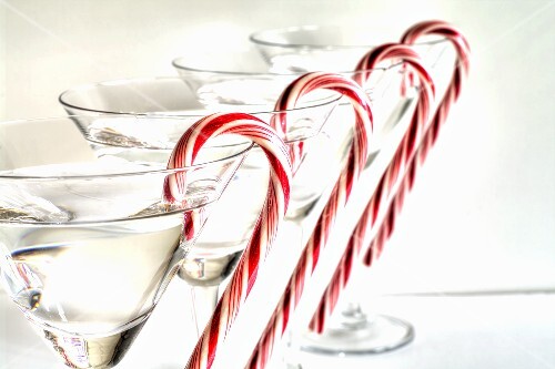 Row of Candy Cane Martinis