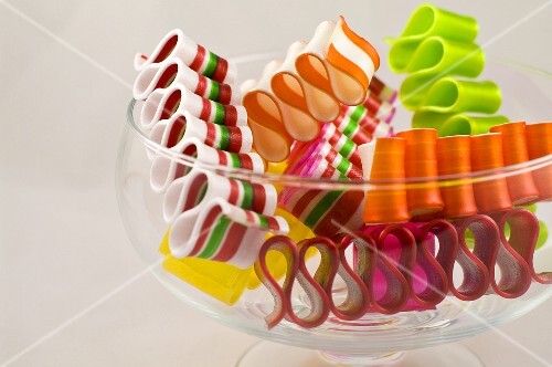 Ribbon Candy in a Glass Bowl